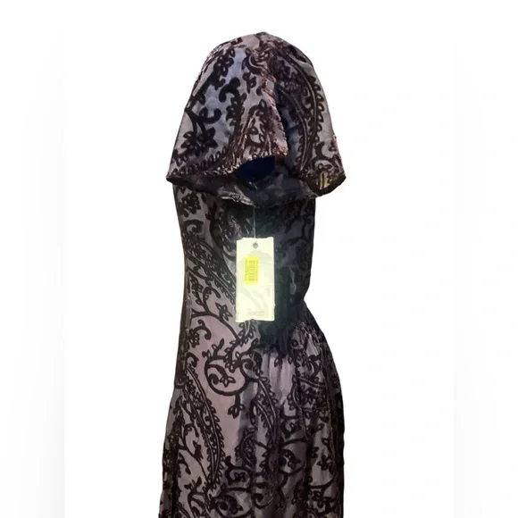 Beautiful Reba holiday dress!  Velvet, handkerchief cut skirt. Chocolate brown - Picture 3 of 7